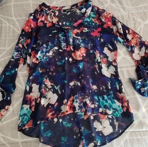 Bright Spring Multicolored sheer blouse